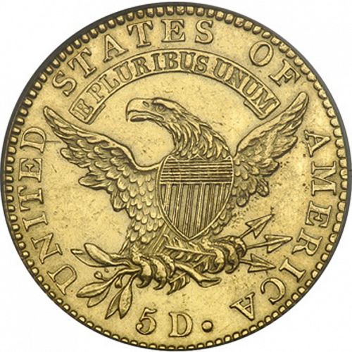 5 dollar Reverse Image minted in UNITED STATES in 1823 (Turban Head - Capped head)  - The Coin Database