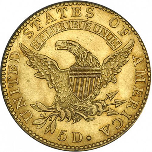 5 dollar Reverse Image minted in UNITED STATES in 1824 (Turban Head - Capped head)  - The Coin Database