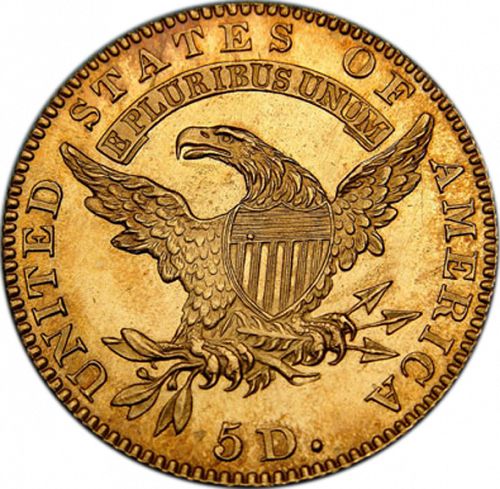 5 dollar Reverse Image minted in UNITED STATES in 1825 (Turban Head - Capped head)  - The Coin Database