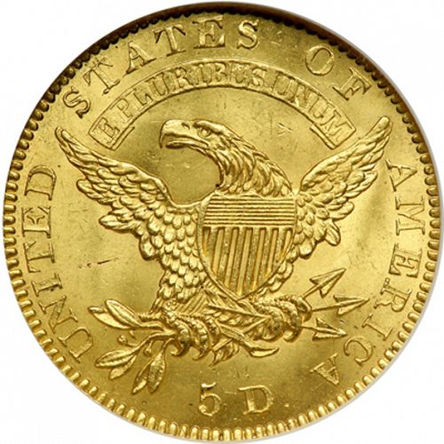 5 dollar Reverse Image minted in UNITED STATES in 1827 (Turban Head - Capped head)  - The Coin Database