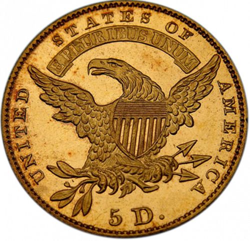 5 dollar Reverse Image minted in UNITED STATES in 1829 (Turban Head - Capped head)  - The Coin Database