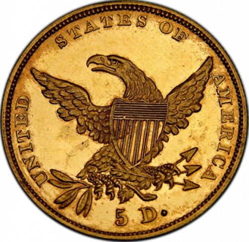5 dollar Reverse Image minted in UNITED STATES in 1835 (Liberty without Turban)  - The Coin Database