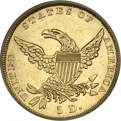 5 dollar Reverse Image minted in UNITED STATES in 1836 (Liberty without Turban)  - The Coin Database