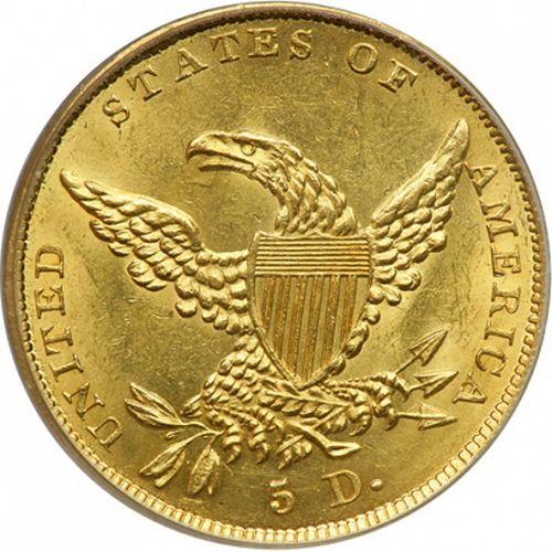 5 dollar Reverse Image minted in UNITED STATES in 1838 (Liberty without Turban)  - The Coin Database