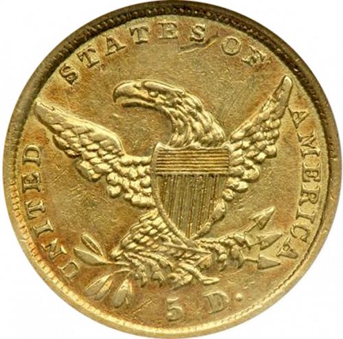 5 dollar Reverse Image minted in UNITED STATES in 1838D (Liberty without Turban)  - The Coin Database