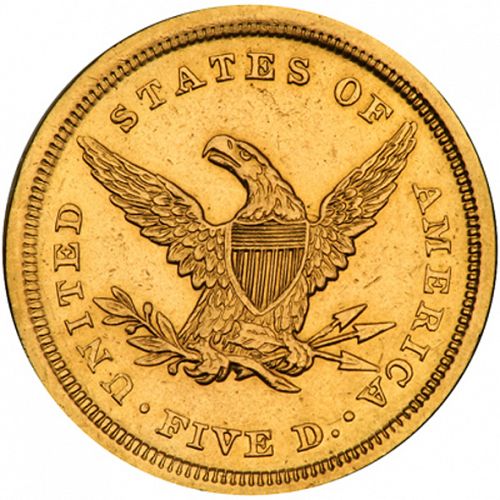 5 dollar Reverse Image minted in UNITED STATES in 1839D (Coronet Head - No motto)  - The Coin Database