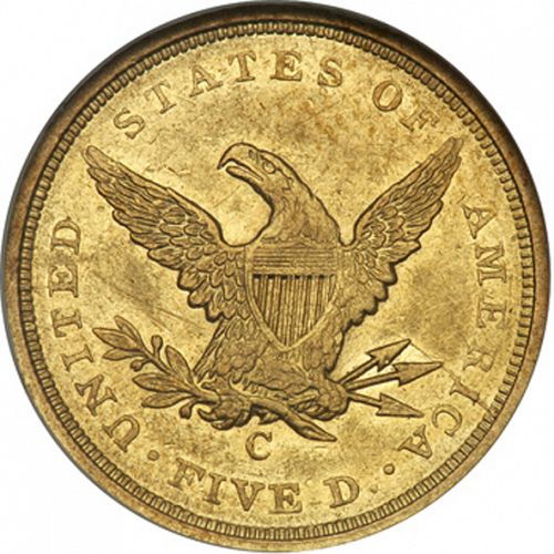 5 dollar Reverse Image minted in UNITED STATES in 1840C (Coronet Head - No motto)  - The Coin Database