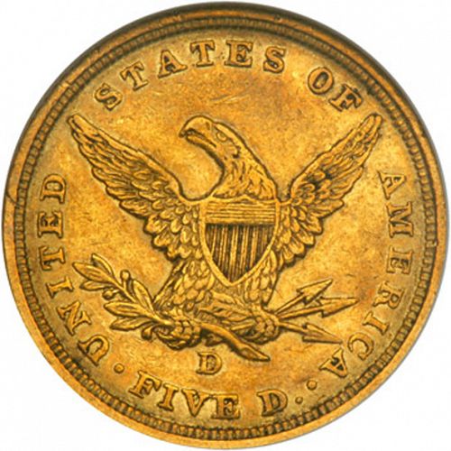 5 dollar Reverse Image minted in UNITED STATES in 1840D (Coronet Head - No motto)  - The Coin Database
