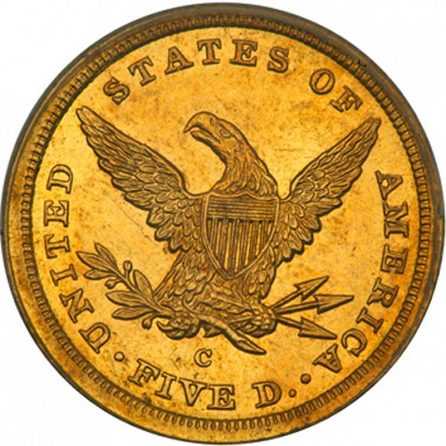 5 dollar Reverse Image minted in UNITED STATES in 1841C (Coronet Head - No motto)  - The Coin Database