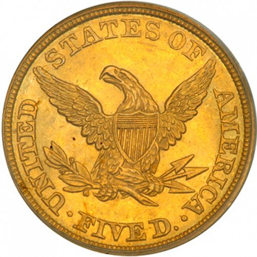 5 dollar Reverse Image minted in UNITED STATES in 1843 (Coronet Head - No motto)  - The Coin Database