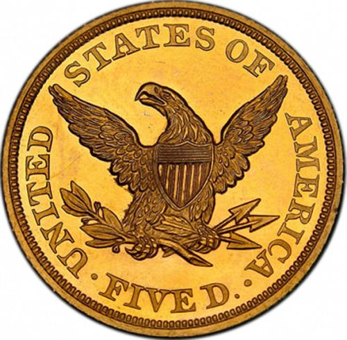 5 dollar Reverse Image minted in UNITED STATES in 1844 (Coronet Head - No motto)  - The Coin Database
