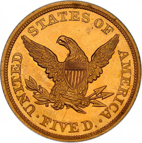 5 dollar Reverse Image minted in UNITED STATES in 1846 (Coronet Head - No motto)  - The Coin Database