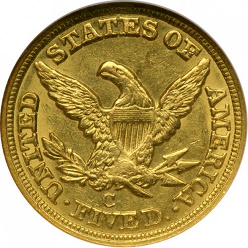 5 dollar Reverse Image minted in UNITED STATES in 1850C (Coronet Head - No motto)  - The Coin Database