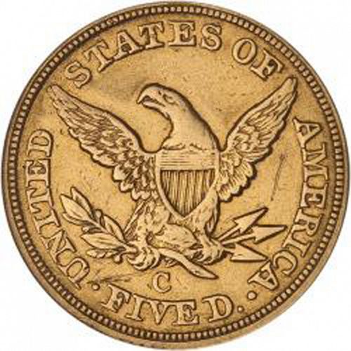 5 dollar Reverse Image minted in UNITED STATES in 1852C (Coronet Head - No motto)  - The Coin Database