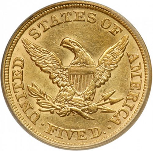 5 dollar Reverse Image minted in UNITED STATES in 1853 (Coronet Head - No motto)  - The Coin Database