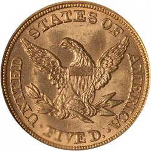 5 dollar Reverse Image minted in UNITED STATES in 1854 (Coronet Head - No motto)  - The Coin Database