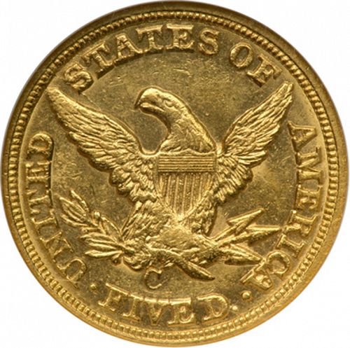 5 dollar Reverse Image minted in UNITED STATES in 1854C (Coronet Head - No motto)  - The Coin Database