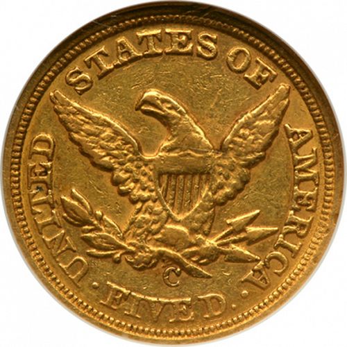 5 dollar Reverse Image minted in UNITED STATES in 1859C (Coronet Head - No motto)  - The Coin Database