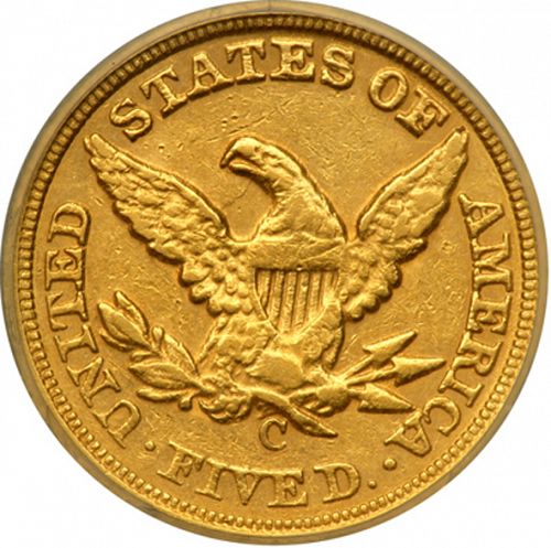 5 dollar Reverse Image minted in UNITED STATES in 1860C (Coronet Head - No motto)  - The Coin Database