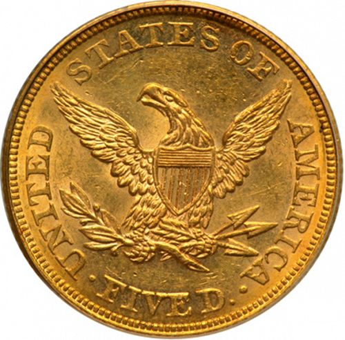 5 dollar Reverse Image minted in UNITED STATES in 1862 (Coronet Head - No motto)  - The Coin Database