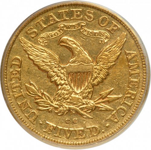 5 dollar Reverse Image minted in UNITED STATES in 1872CC (Coronet Head - With motto)  - The Coin Database