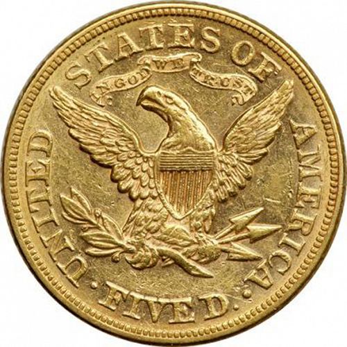 5 dollar Reverse Image minted in UNITED STATES in 1873 (Coronet Head - With motto)  - The Coin Database