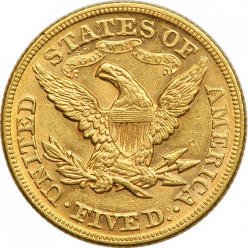 5 dollar Reverse Image minted in UNITED STATES in 1879 (Coronet Head - With motto)  - The Coin Database