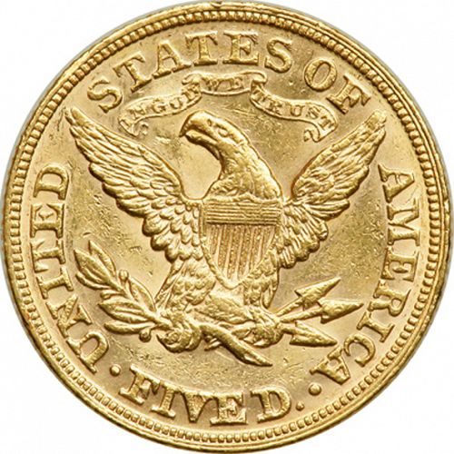 5 dollar Reverse Image minted in UNITED STATES in 1880 (Coronet Head - With motto)  - The Coin Database