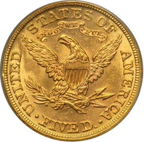 5 dollar Reverse Image minted in UNITED STATES in 1882 (Coronet Head - With motto)  - The Coin Database