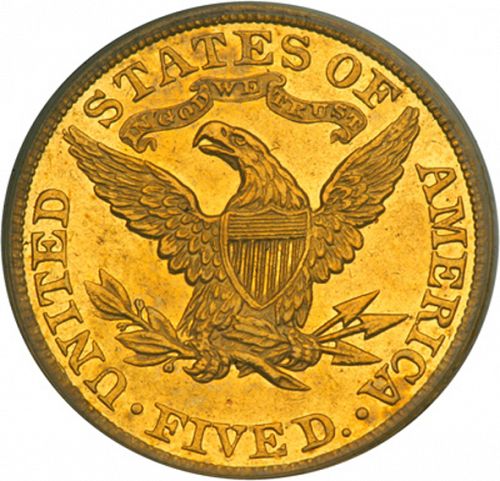 5 dollar Reverse Image minted in UNITED STATES in 1887 (Coronet Head - With motto)  - The Coin Database