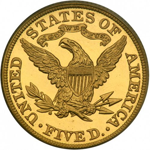 5 dollar Reverse Image minted in UNITED STATES in 1894 (Coronet Head - With motto)  - The Coin Database