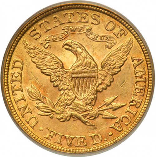 5 dollar Reverse Image minted in UNITED STATES in 1897 (Coronet Head - With motto)  - The Coin Database