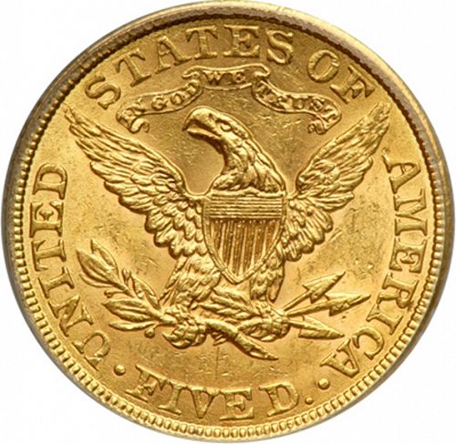 5 dollar Reverse Image minted in UNITED STATES in 1900 (Coronet Head - With motto)  - The Coin Database