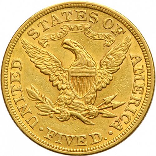 5 dollar Reverse Image minted in UNITED STATES in 1902 (Coronet Head - With motto)  - The Coin Database