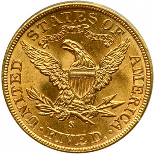 5 dollar Reverse Image minted in UNITED STATES in 1903S (Coronet Head - With motto)  - The Coin Database