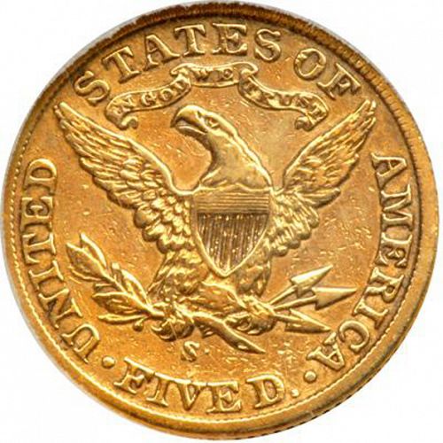 5 dollar Reverse Image minted in UNITED STATES in 1904S (Coronet Head - With motto)  - The Coin Database