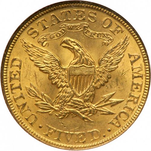 5 dollar Reverse Image minted in UNITED STATES in 1905 (Coronet Head - With motto)  - The Coin Database