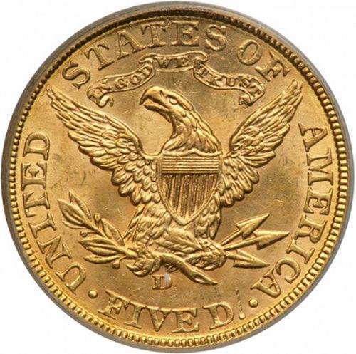 5 dollar Reverse Image minted in UNITED STATES in 1906 (Coronet Head - With motto)  - The Coin Database