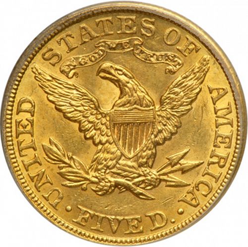 5 dollar Reverse Image minted in UNITED STATES in 1907 (Coronet Head - With motto)  - The Coin Database