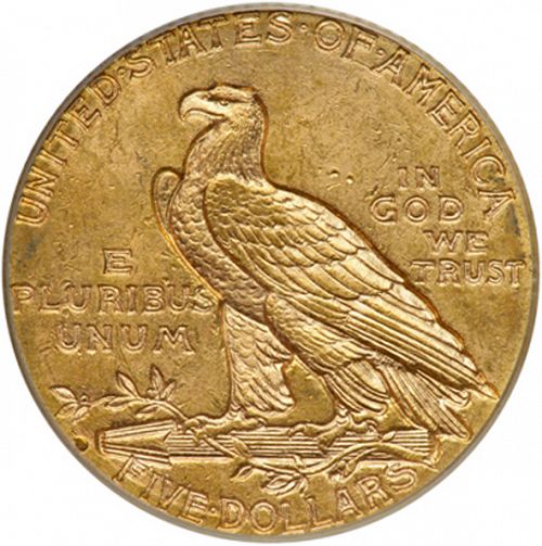 5 dollar Reverse Image minted in UNITED STATES in 1910D (Indian Head)  - The Coin Database