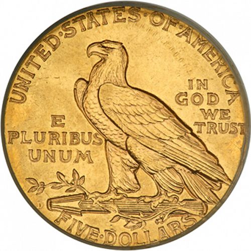 5 dollar Reverse Image minted in UNITED STATES in 1911D (Indian Head)  - The Coin Database