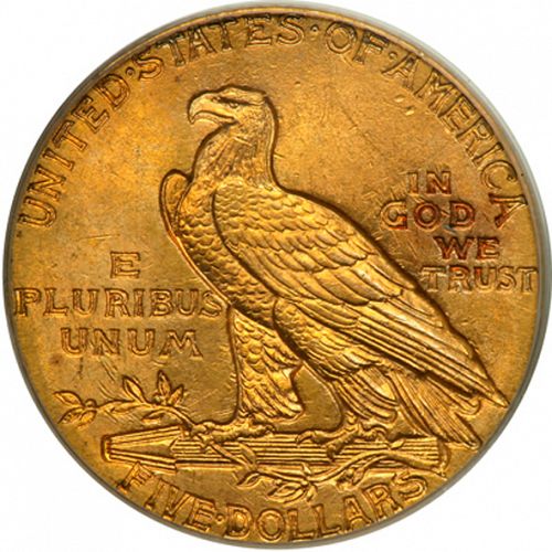 5 dollar Reverse Image minted in UNITED STATES in 1912 (Indian Head)  - The Coin Database