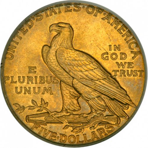 5 dollar Reverse Image minted in UNITED STATES in 1914 (Indian Head)  - The Coin Database