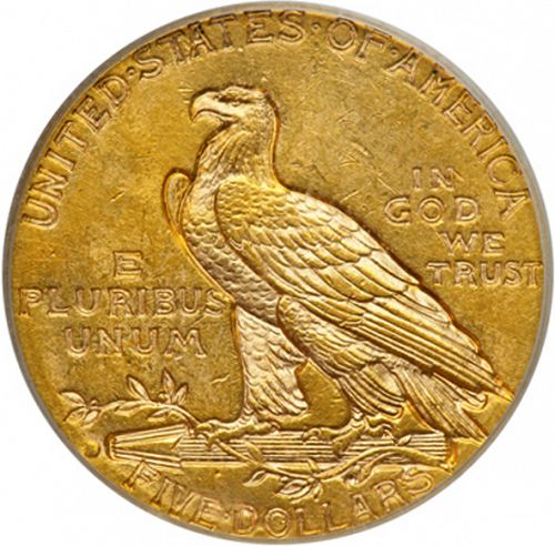 5 dollar Reverse Image minted in UNITED STATES in 1914D (Indian Head)  - The Coin Database