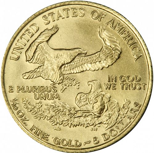Bullion Reverse Image minted in UNITED STATES in 1986 (American Eagle -  Gold 5 $)  - The Coin Database