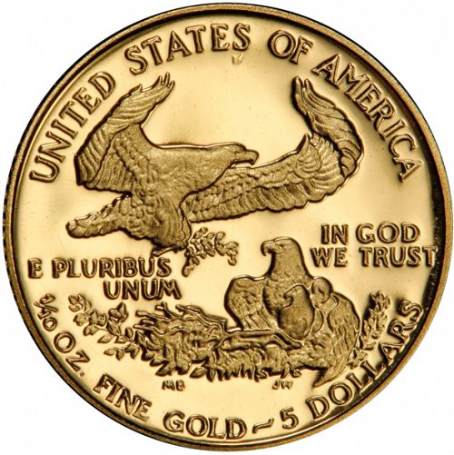 Bullion Reverse Image minted in UNITED STATES in 1988P (American Eagle -  Gold 5 $)  - The Coin Database