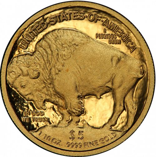 Bullion Reverse Image minted in UNITED STATES in 2008W (Gold Buffalo -  Gold 5 $)  - The Coin Database