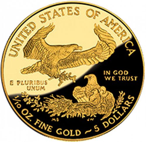 Bullion Reverse Image minted in UNITED STATES in 2010W (American Eagle -  Gold 5 $)  - The Coin Database