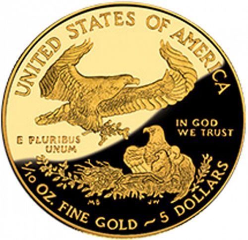 Bullion Reverse Image minted in UNITED STATES in 2012W (American Eagle -  Gold 5 $)  - The Coin Database