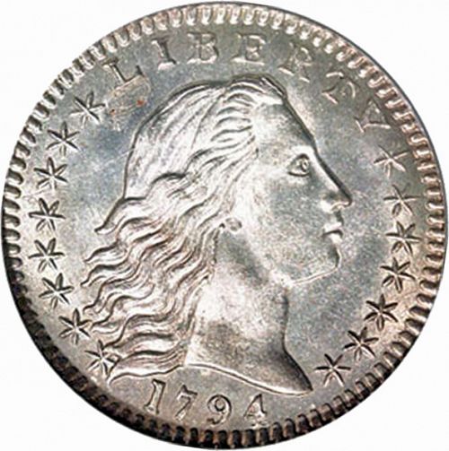 5 cent Obverse Image minted in UNITED STATES in 1794 (Flowing Hair)  - The Coin Database